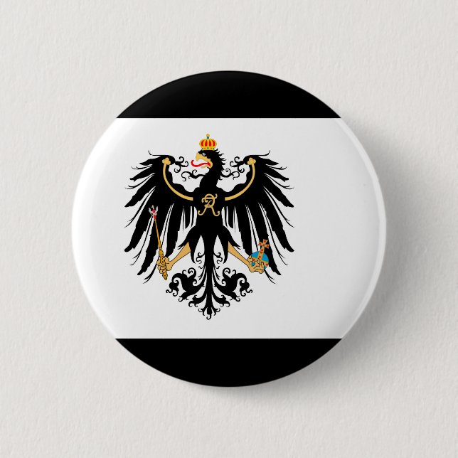 Macaron Rond 5 Cm Royaume drapeau national de Prusse (Devant)