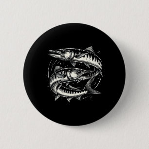 Macaron Rond 5 Cm Rracuda Poisson Graphisme Design Pour Femmes Et Ho