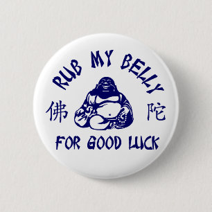 Macaron Rond 5 Cm Rub my Bouddha Belly pour bonne chance