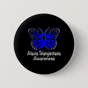 Macaron Rond 5 Cm Ruban Bleu de Soutien aux Guerriers de la Sensibil