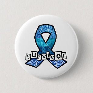 Macaron Rond 5 Cm Ruban bleu survivant
