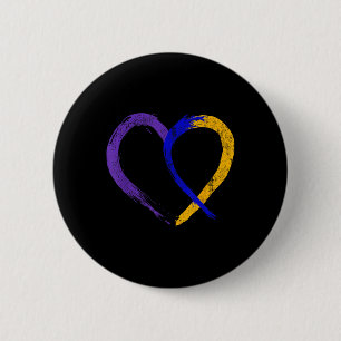 Macaron Rond 5 Cm Ruban Coeur Vessie Cancer Purple Bleu Et Jaune