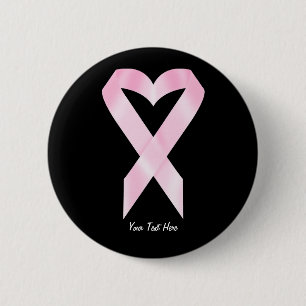 Macaron Rond 5 Cm Ruban de cancer du sein (personnalisable)