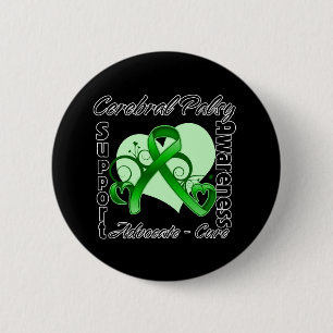 Macaron Rond 5 Cm Ruban de coeur - conscience d'infirmité motrice