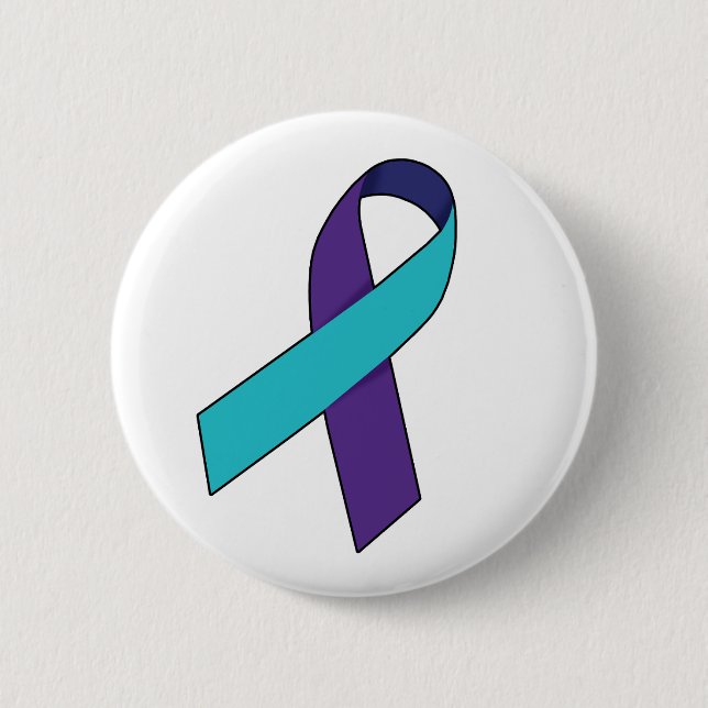 Macaron Rond 5 Cm Ruban de prévention du suicide (Devant)