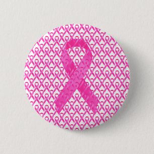 Macaron Rond 5 Cm Ruban de rose de mois de cancer du sein