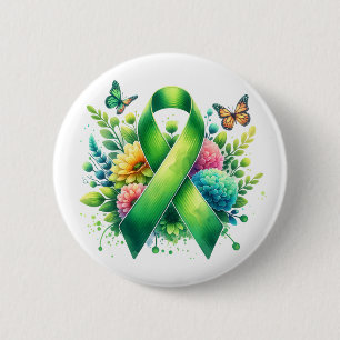Macaron Rond 5 Cm Ruban de sensibilisation à la maladie de Lyme