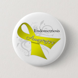 Macaron Rond 5 Cm Ruban de sensibilisation à l'endométriose