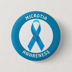 Macaron Rond 5 Cm Ruban de sensibilisation bleu pour microtie