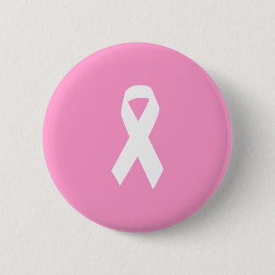 Macaron Rond 5 Cm Ruban de sensibilisation en rose