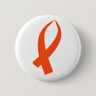 Macaron Rond 5 Cm Ruban de sensibilisation (orange)