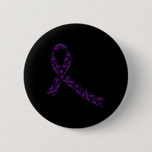 Macaron Rond 5 Cm Ruban de sensibilisation violet de récupération de