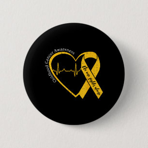 Macaron Rond 5 Cm Ruban en forme de cœur doré pour sensibilisation a