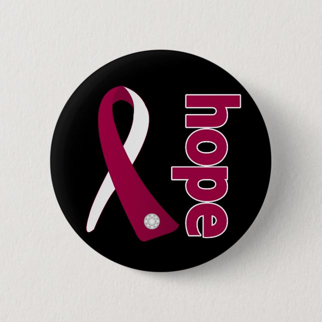 Macaron Rond 5 Cm Ruban Head and Neck Cancer Hope (Devant)