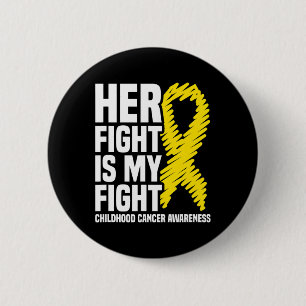 Macaron Rond 5 Cm Ruban Her Fight Is My Fight Cancer de l'Enfant Sen