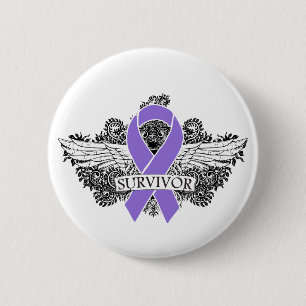 Macaron Rond 5 Cm Ruban Hodgkins Lymphoma aile SURVIVOR