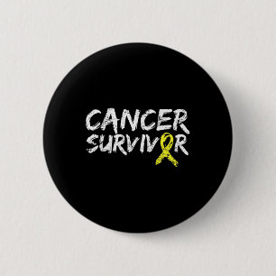 Macaron Rond 5 Cm Ruban Jaune de Sensibilisation des Survivants du C