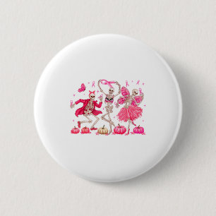 Macaron Rond 5 Cm Ruban Nk Sensibilisation au Cancer du Sein Squelet