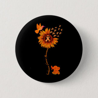 Macaron Rond 5 Cm Ruban orange Suower éléphant leucémie cancer