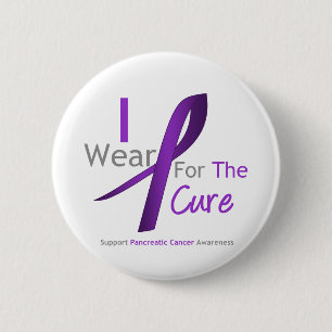 Macaron Rond 5 Cm Ruban Pancréatique Cancer Purple Pour Le Traitemen