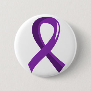 Macaron Rond 5 Cm Ruban pourpre 3 de Cancer pancréatique