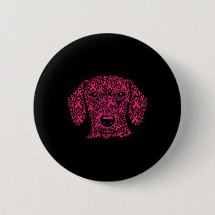 Macaron Rond 5 Cm Ruban rose Amoureux des chiens Inspirational Cance