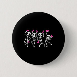 Macaron Rond 5 Cm Ruban rose Sensibilisation au cancer du sein Squel