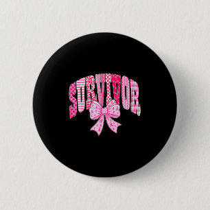 Macaron Rond 5 Cm Ruban Rose Survivante Nœud Coquette Ruban Rose Can