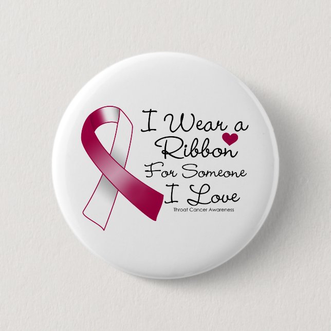 Macaron Rond 5 Cm Ruban Throat Cancer Quelqu'un que j'aime (Devant)