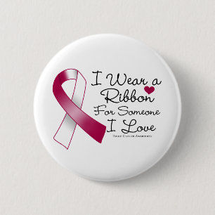 Macaron Rond 5 Cm Ruban Throat Cancer Quelqu'un que j'aime