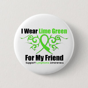 Macaron Rond 5 Cm Ruban tribal de lymphome pour mon ami