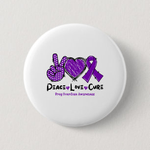 Macaron Rond 5 Cm Ruban Violet de la Cure de l'Amour de la Paix pour