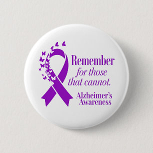 Macaron Rond 5 Cm Ruban Violet de Sensibilisation à la Maladie d'Alz