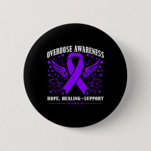 Macaron Rond 5 Cm Ruban Violet de Sensibilisation au Surdosage de Dr