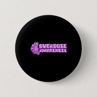 Macaron Rond 5 Cm Ruban Violet de Sensibilisation au Surdosage Dépen