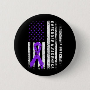 Macaron Rond 5 Cm Ruban Violet de Sensibilisation au Surdosage Drape