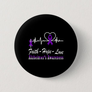 Macaron Rond 5 Cm Ruban Violet de Sensibilisation La Fin de Heimer's