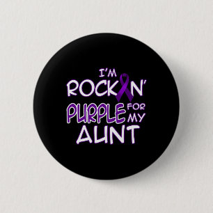 Macaron Rond 5 Cm Ruban Violet Rockin' Pour la Sensibilisation à l'É