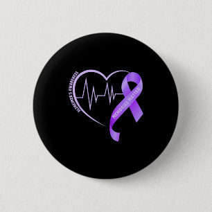 Macaron Rond 5 Cm Rubans violets de sensibilisation à la maladie d'A