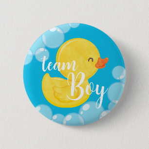 Macaron Rond 5 Cm Rubber Duck Gender Revevela Team Boy Button