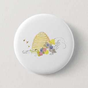 Macaron Rond 5 Cm Ruche de paille et de fleurs enroulées