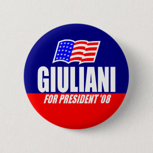 Macaron Rond 5 Cm Rudolph Giuliani pour le président 08 bouton