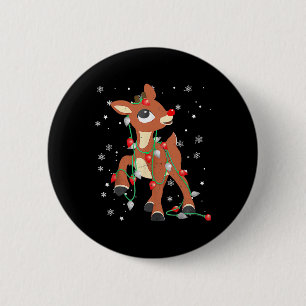 Macaron Rond 5 Cm Rudolph Le Nez Rouge Renne Pour Les Enfants Et Noë