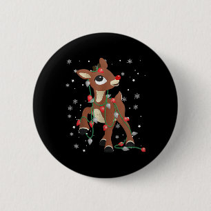 Macaron Rond 5 Cm Rudolph Le Nez Rouge Renne Pour Les Enfants Et Noë