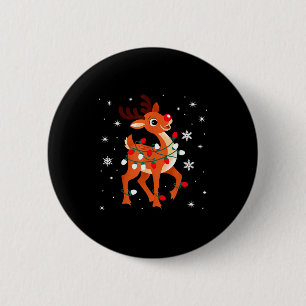 Macaron Rond 5 Cm Rudolph Le Nez Rouge Renne Pour Les Enfants Et Noë