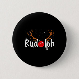 Macaron Rond 5 Cm Rudolph Red Nose Reindee Noël Amusant