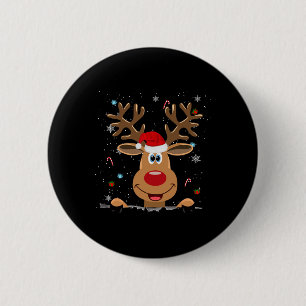 Macaron Rond 5 Cm Rudolph Red Nose Reindeer Père Noël Noël