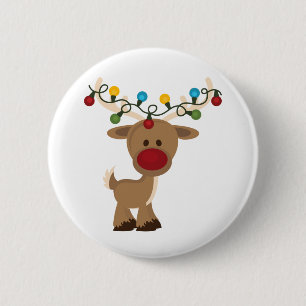 Macaron Rond 5 Cm Rudolph_with_Christmas_Lights