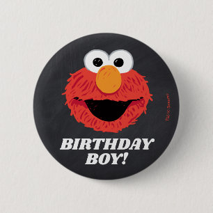 Macaron Rond 5 Cm Rue Sésame   Elmo Birthday Chalkboard Boy
