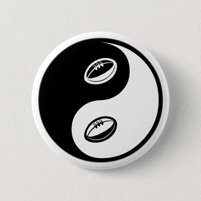 Macaron Rond 5 Cm Rugby de Yin Yang (Devant)